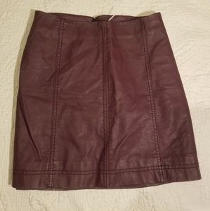 Purple vegan leather skirt
